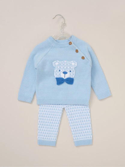 Rock-A-Bye Baby Boutique Blue True Knit Cardigan, Trousers Outfit Set image 2