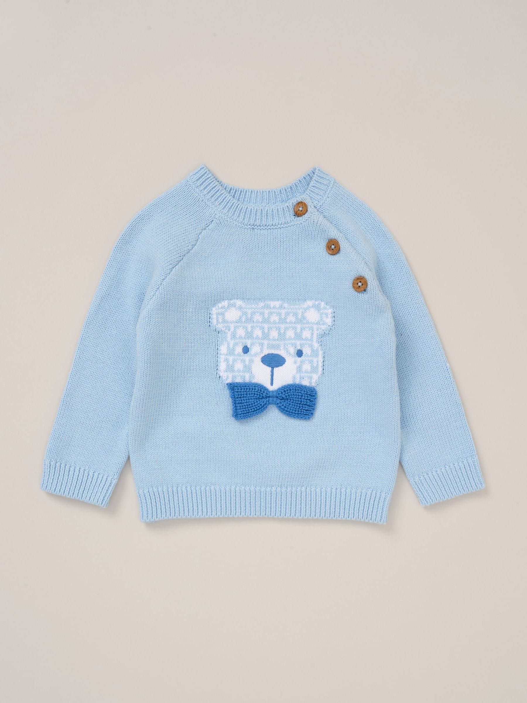 Rock-A-Bye Baby Boutique Blue True Knit Cardigan, Trousers Outfit Set image 3