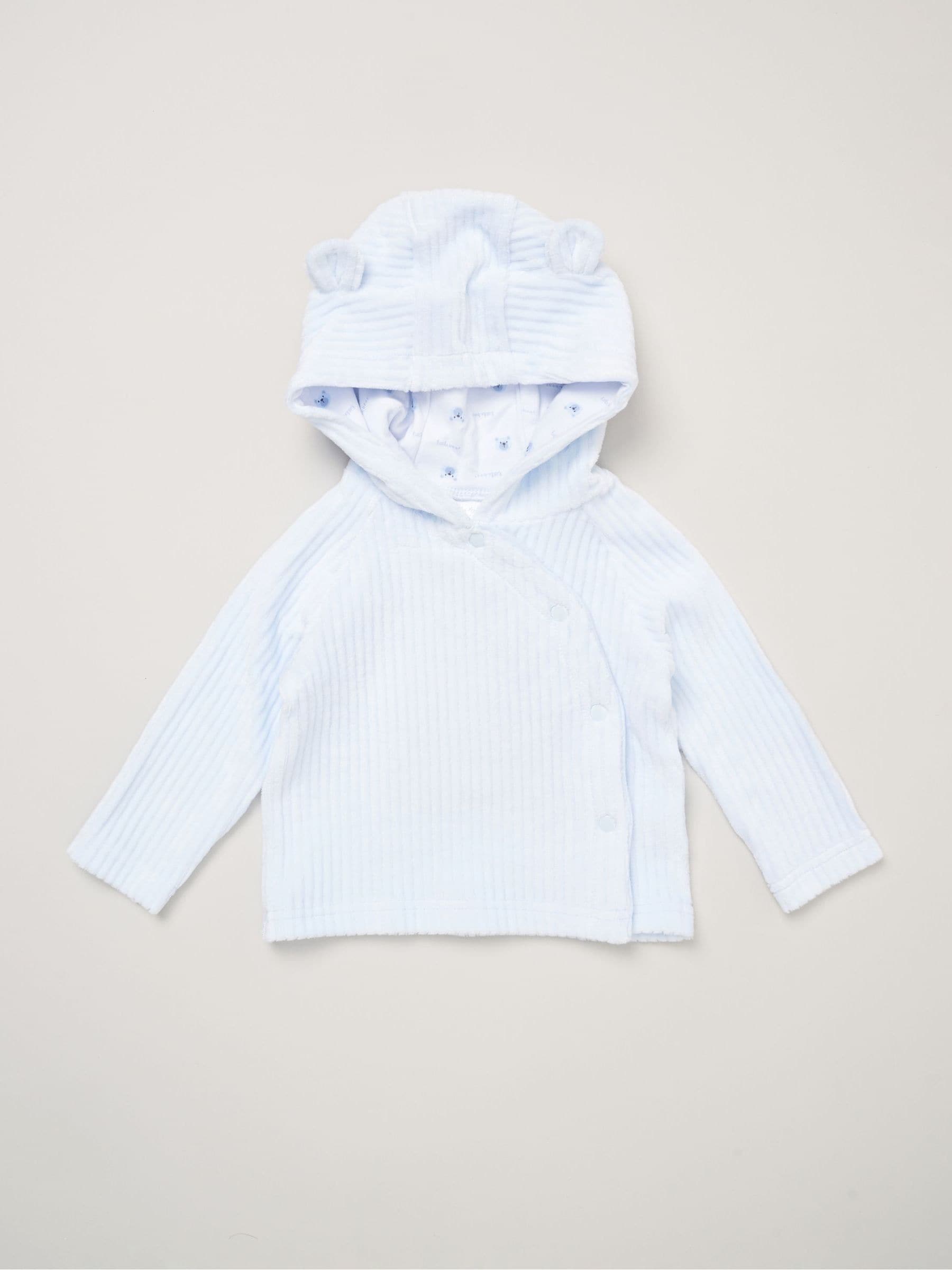 Rock-A-Bye Baby Boutique Blue Velour Jacket And Footed Trousers Set image 3