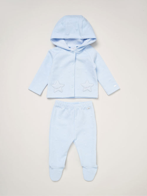 Rock-A-Bye Baby Boutique Blue Quilted Jacket And Trousers Set image 1