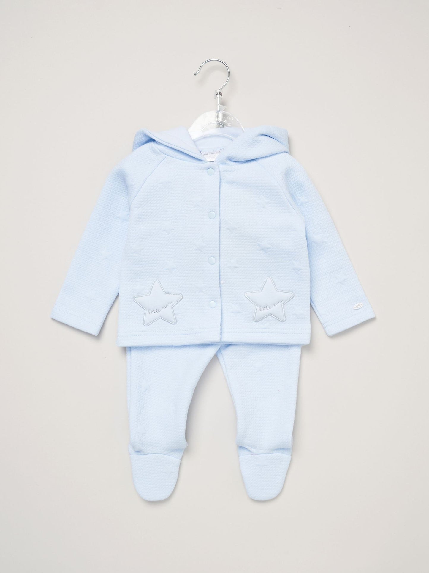 Rock-A-Bye Baby Boutique Blue Quilted Jacket And Trousers Set image 2