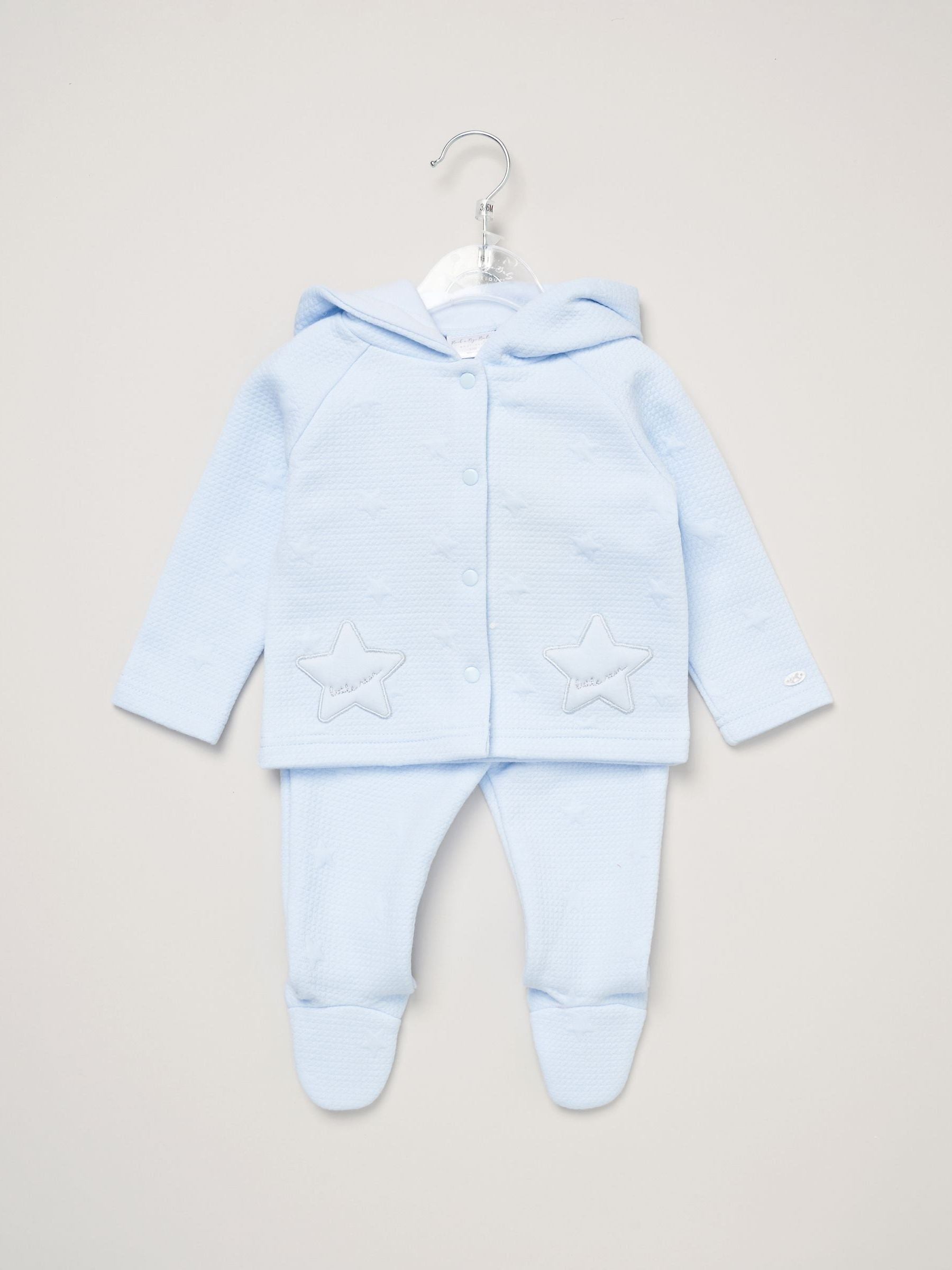 Rock-A-Bye Baby Boutique Blue Quilted Jacket And Trousers Set image 2