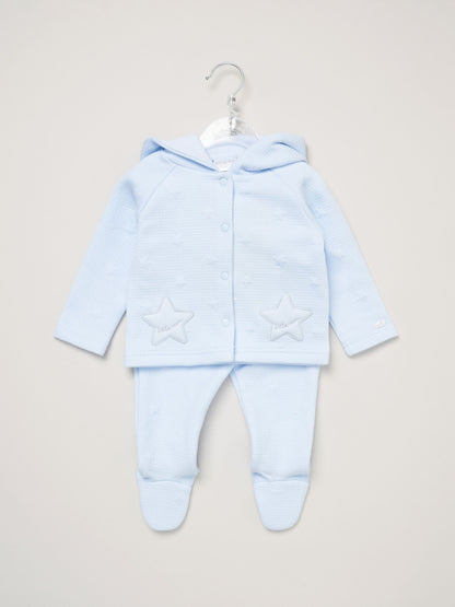 Rock-A-Bye Baby Boutique Blue Quilted Jacket And Trousers Set image 2
