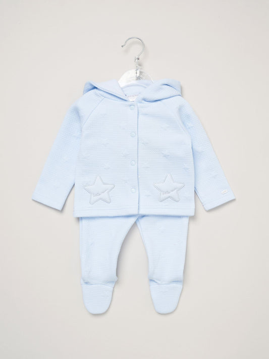 Rock-A-Bye Baby Boutique Blue Quilted Jacket And Trousers Set image 2