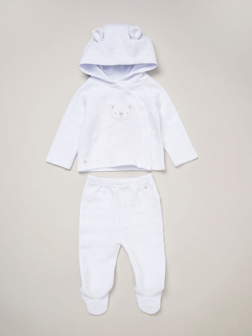 Rock-A-Bye Baby Boutique White Baby Quilted Jacket And Trousers Set image 1