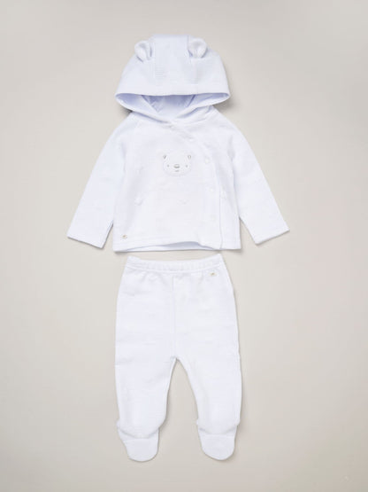 Rock-A-Bye Baby Boutique White Baby Quilted Jacket And Trousers Set image 1