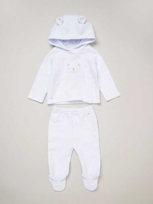 Rock-A-Bye Baby Boutique White Baby Quilted Jacket And Trousers Set image 1