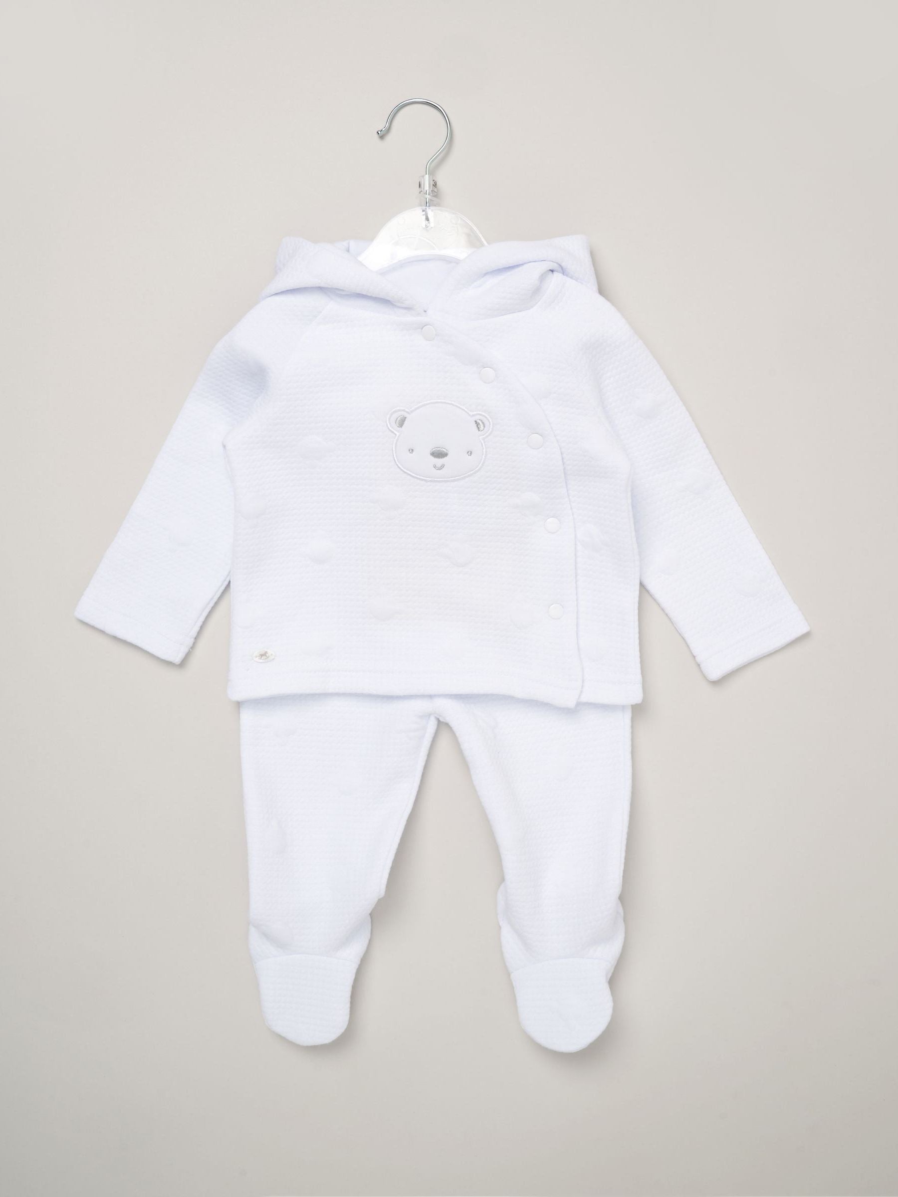 Rock-A-Bye Baby Boutique White Baby Quilted Jacket And Trousers Set image 2