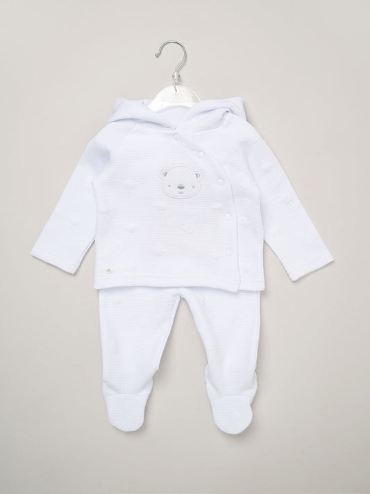 Rock-A-Bye Baby Boutique White Baby Quilted Jacket And Trousers Set image 2