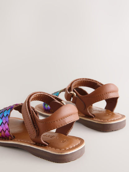 Rainbow Wide Fit (G) Leather Twist Sandals with Touch Fastening image 5
