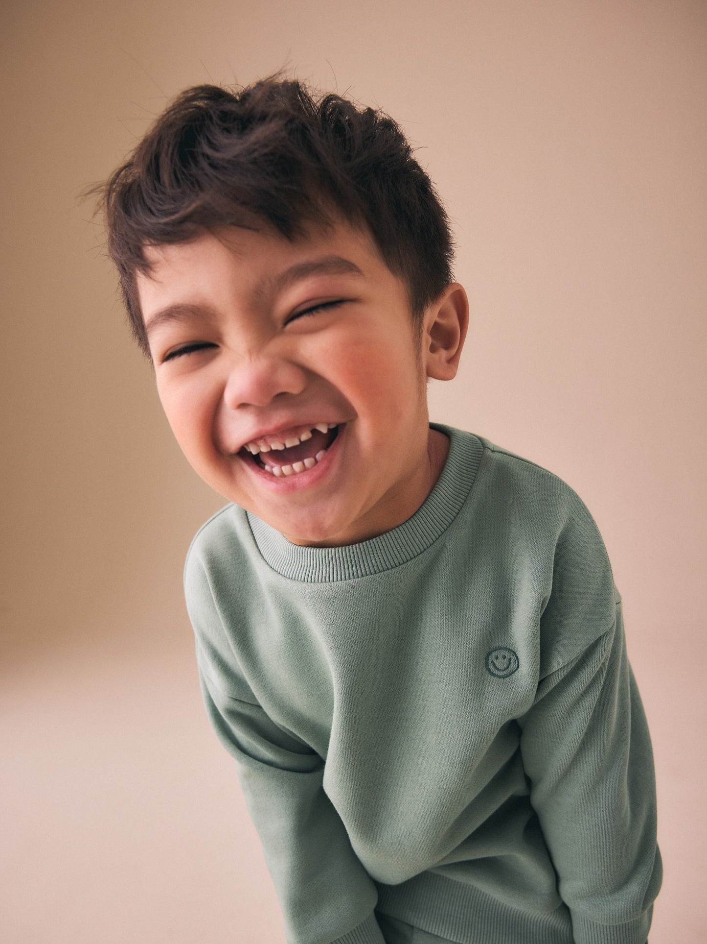 Sage Green Single Plain Crew Neck Sweatshirt and Shorts Set (3mths-7yrs) image 4