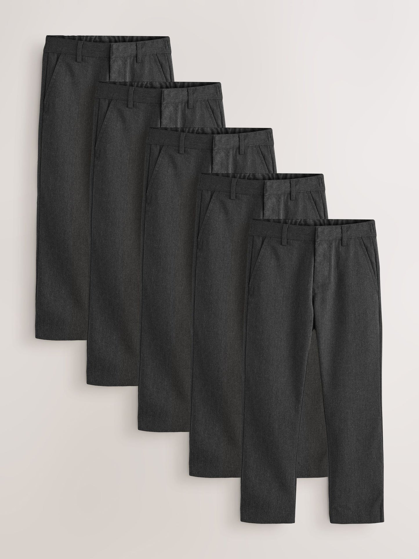 Dsiney Kidz - Grey Straight Leg School Trousers 5 Pack (3-17yrs) image 1