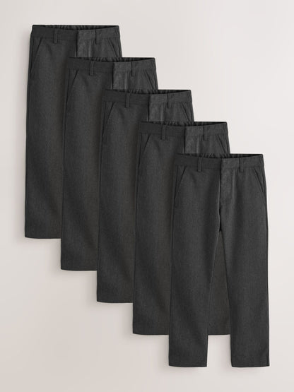 Dsiney Kidz - Grey Straight Leg School Trousers 5 Pack (3-17yrs) image 1