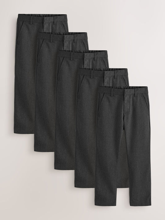 Disney Kidz - Grey Straight Leg School Trousers 5 Pack (3-17yrs) image 1