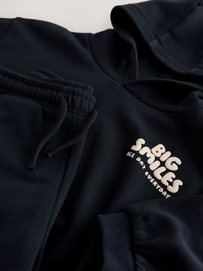 Black Big Smiles Hoodie and Shorts Set (3mths-7yrs) image 8