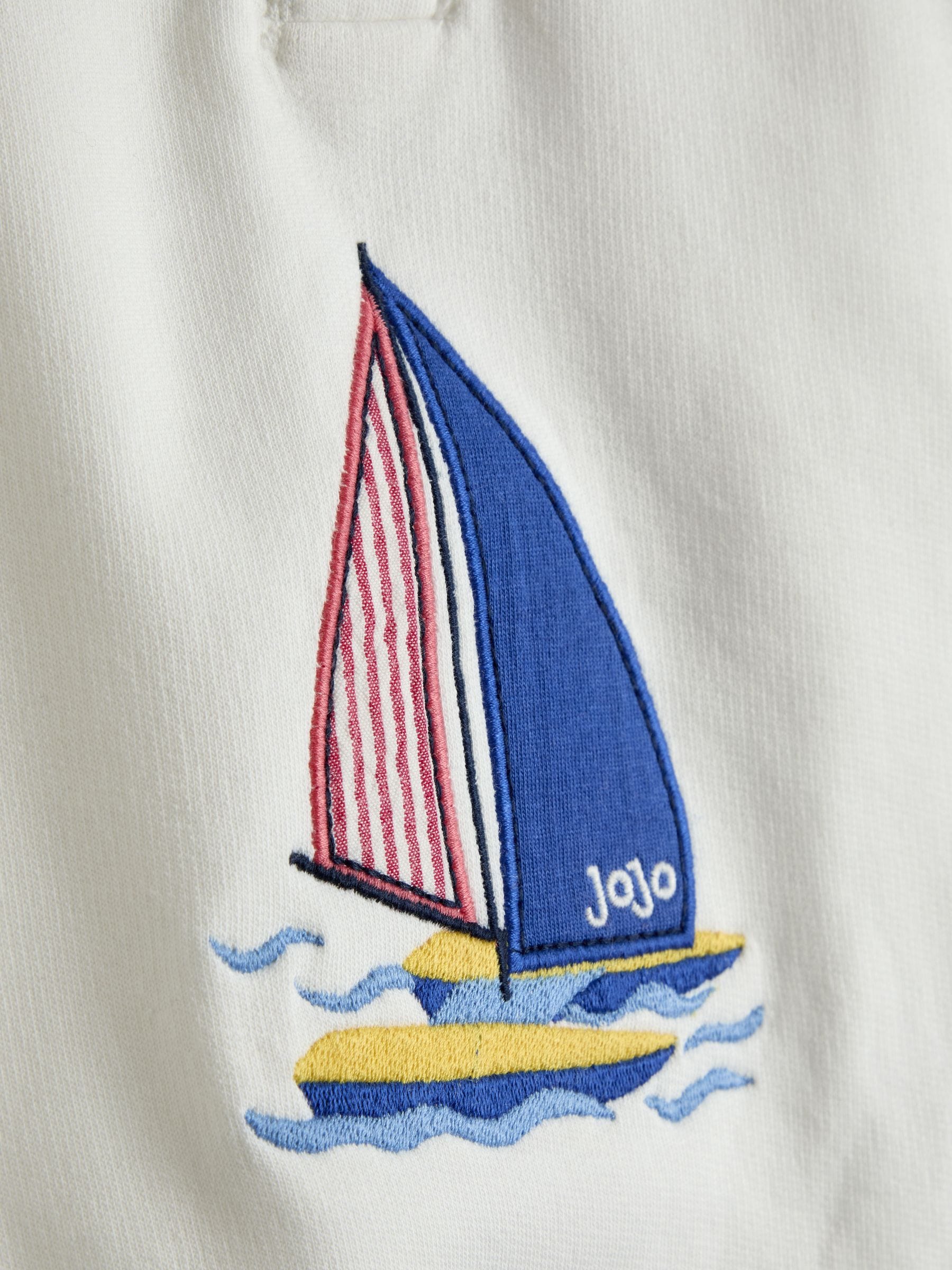 JoJo Maman Bébé Cream Boat 2-Piece Nautical Sweatshirt & Short Set image 6