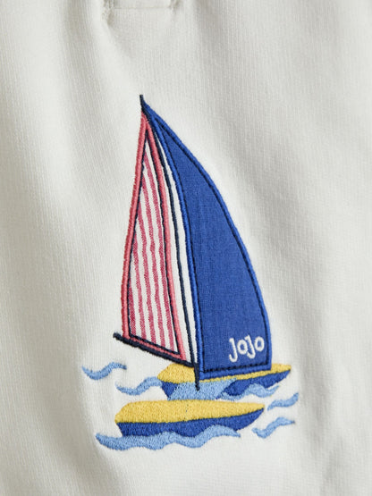 JoJo Maman Bébé Cream Boat 2-Piece Nautical Sweatshirt & Short Set image 6