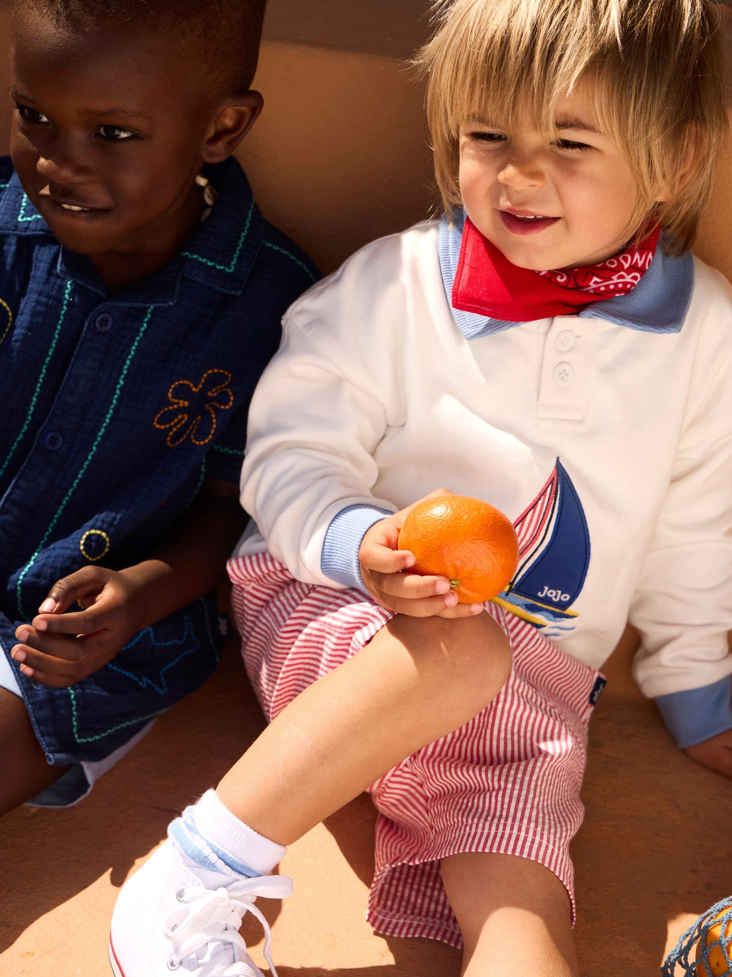 JoJo Maman Bébé Cream Boat 2-Piece Nautical Sweatshirt & Short Set image 8