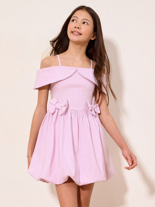 Dsiney Kidz - Lipsy Lilac Purple Bardot Puffball Dress (5-16yrs) image 1
