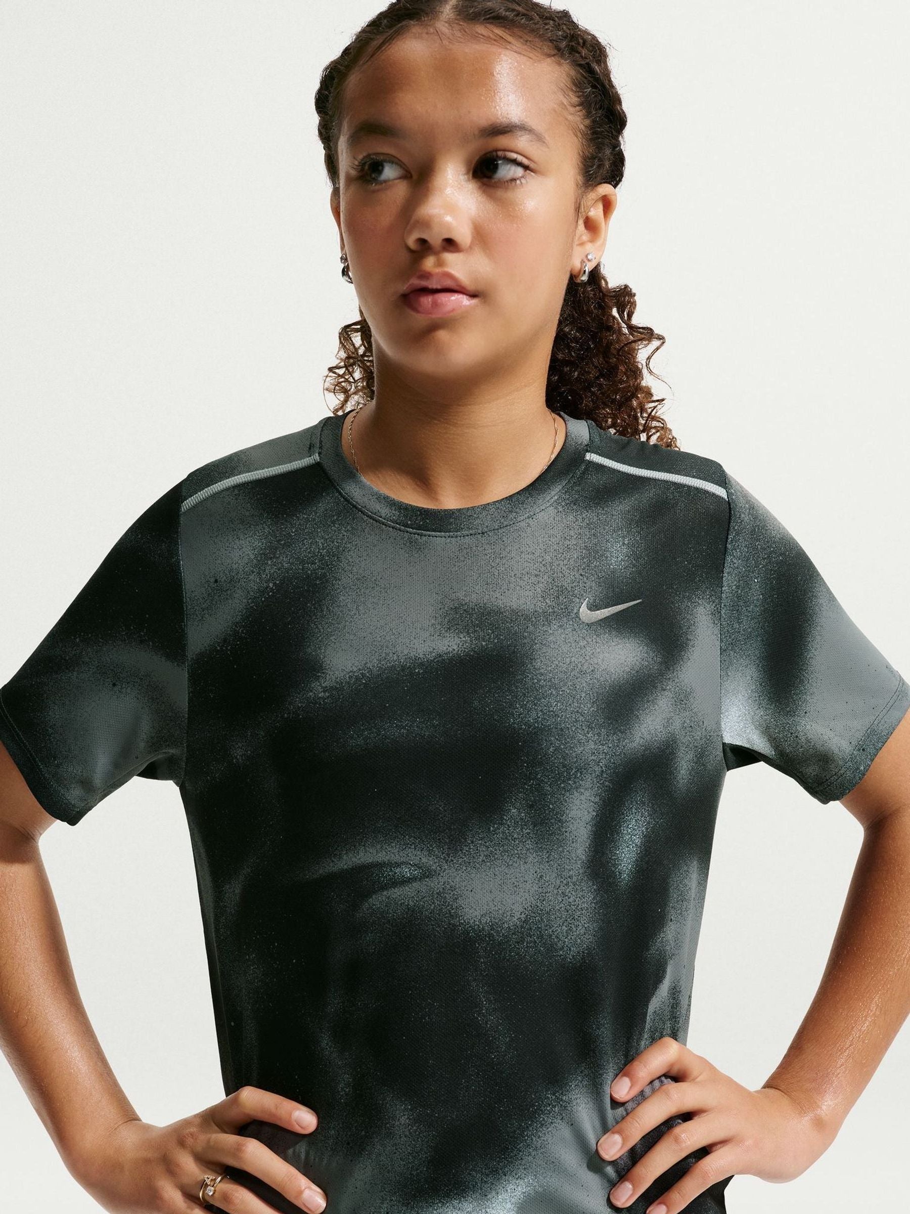Dsiney Kidz - Nike Black DriFIT Miler Printed T-Shirt image 4