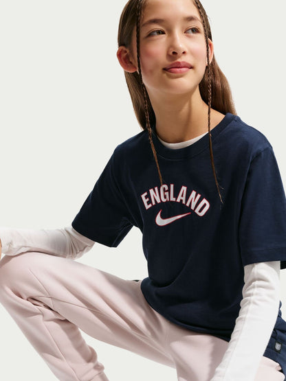 Nike Blue England Wordmark Graphic T-Shirt image 4