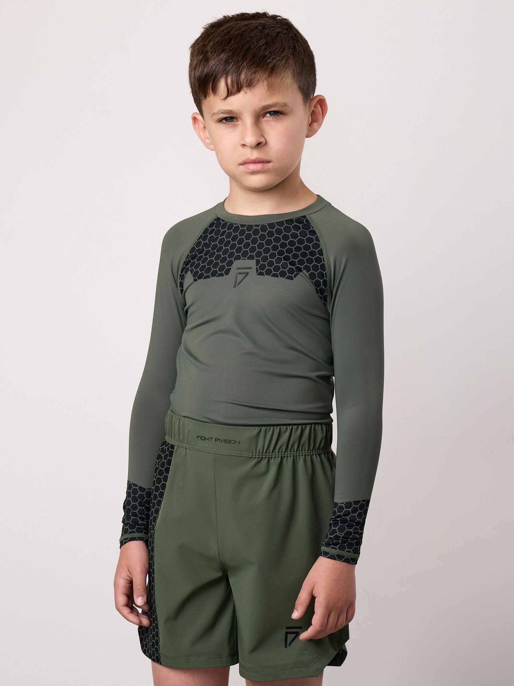 Gym King Deep Olive Long Sleeve Combat Rash Guard T-Shirt image 2