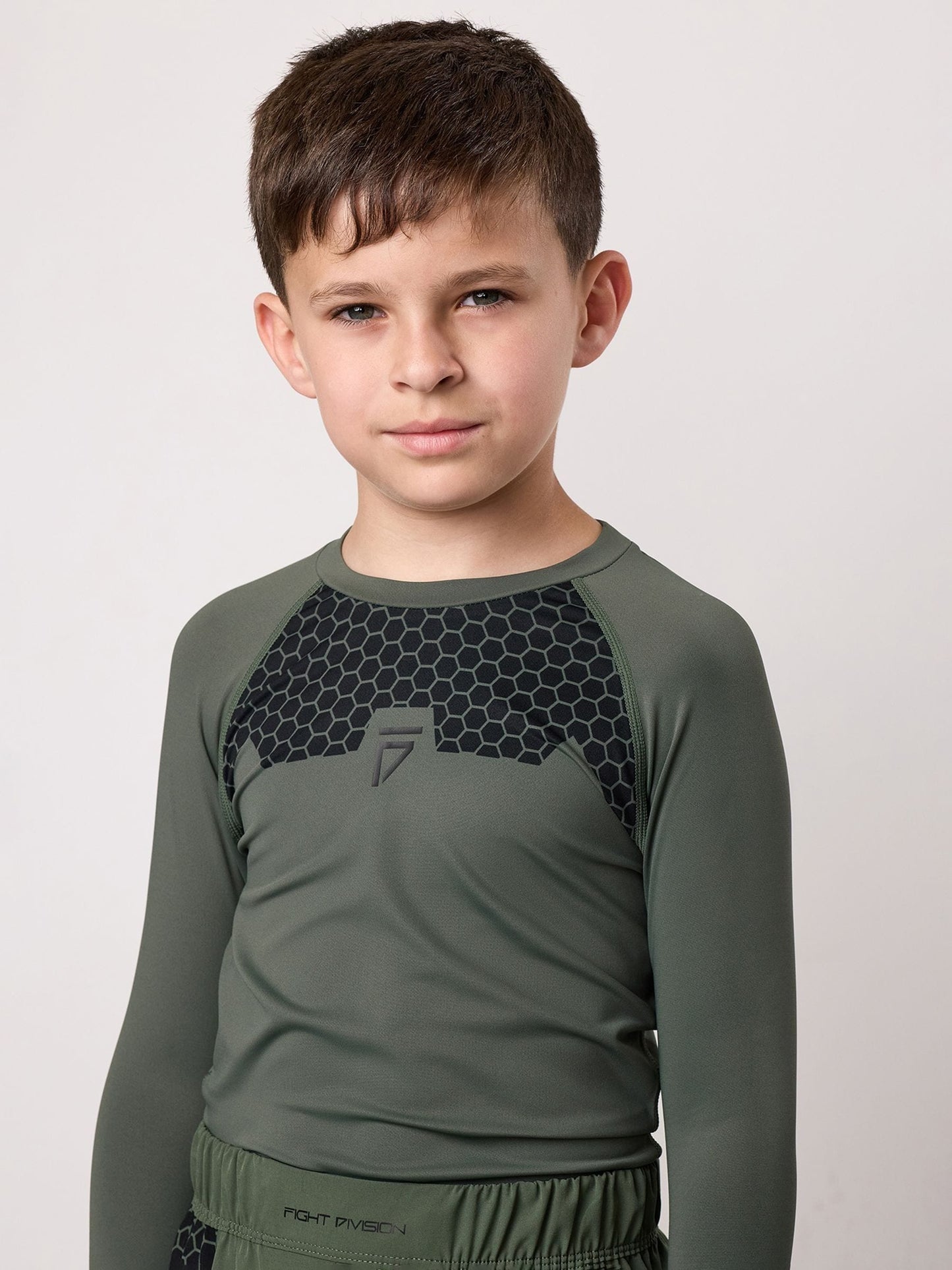 Gym King Deep Olive Long Sleeve Combat Rash Guard T-Shirt image 4