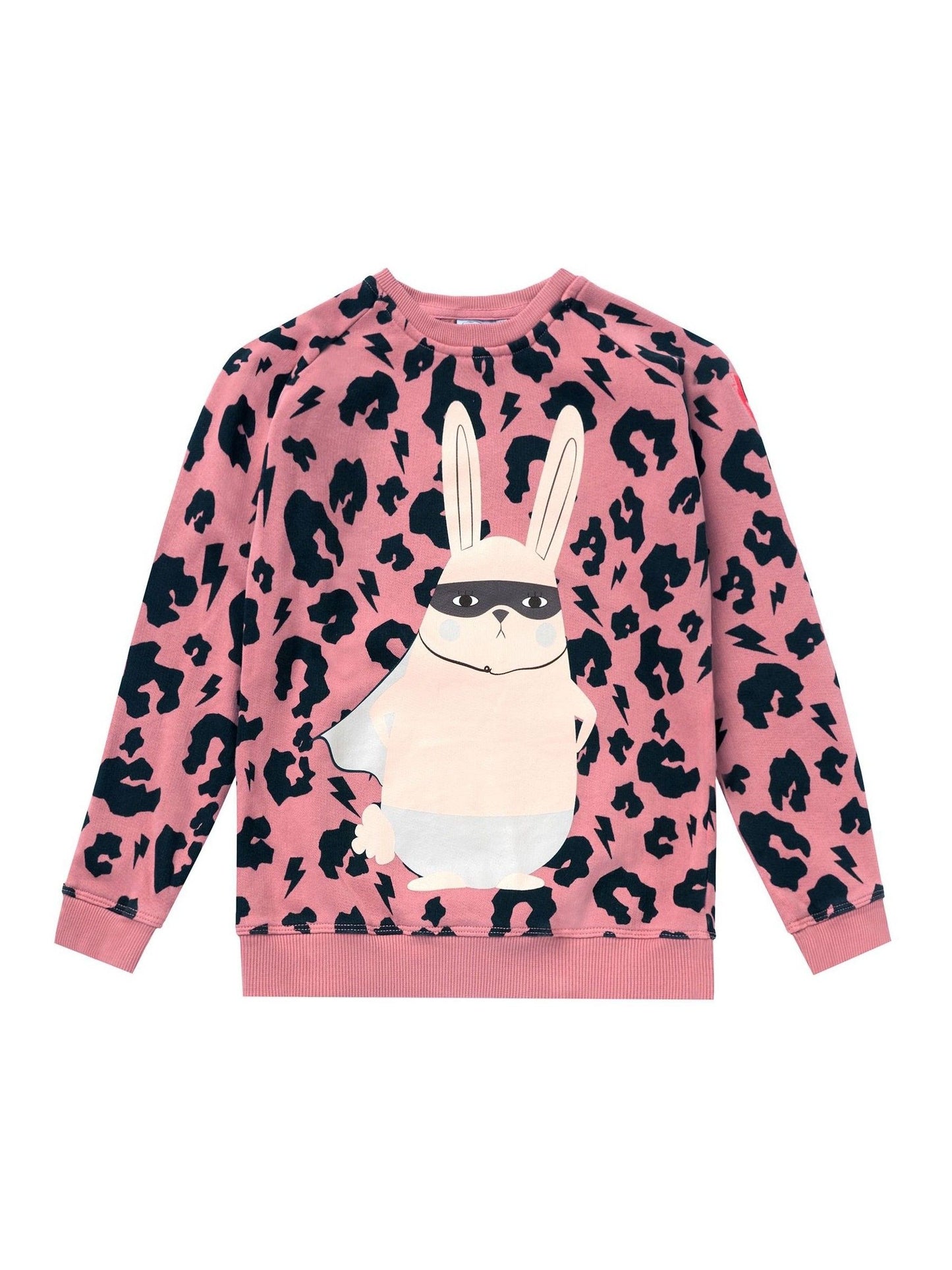 Dsiney Kidz - SCAMP & DUDE Orange Kids Classic Sweatshirt Leopard & Lightning Bolt Bunny Graphic image 1