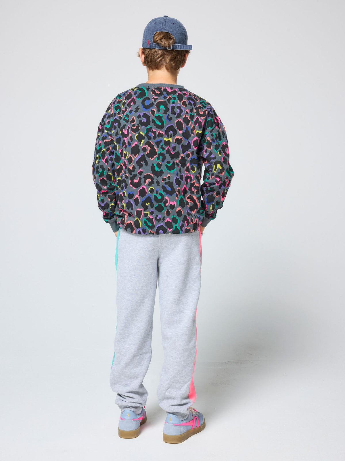 Dsiney Kidz - SCAMP & DUDE Grey Kids Oversized Sweatshirt Leopard & Lightning Bolt image 3