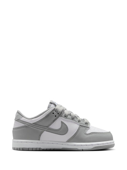 Nike White Grey Junior Dunk Low Trainers image 2