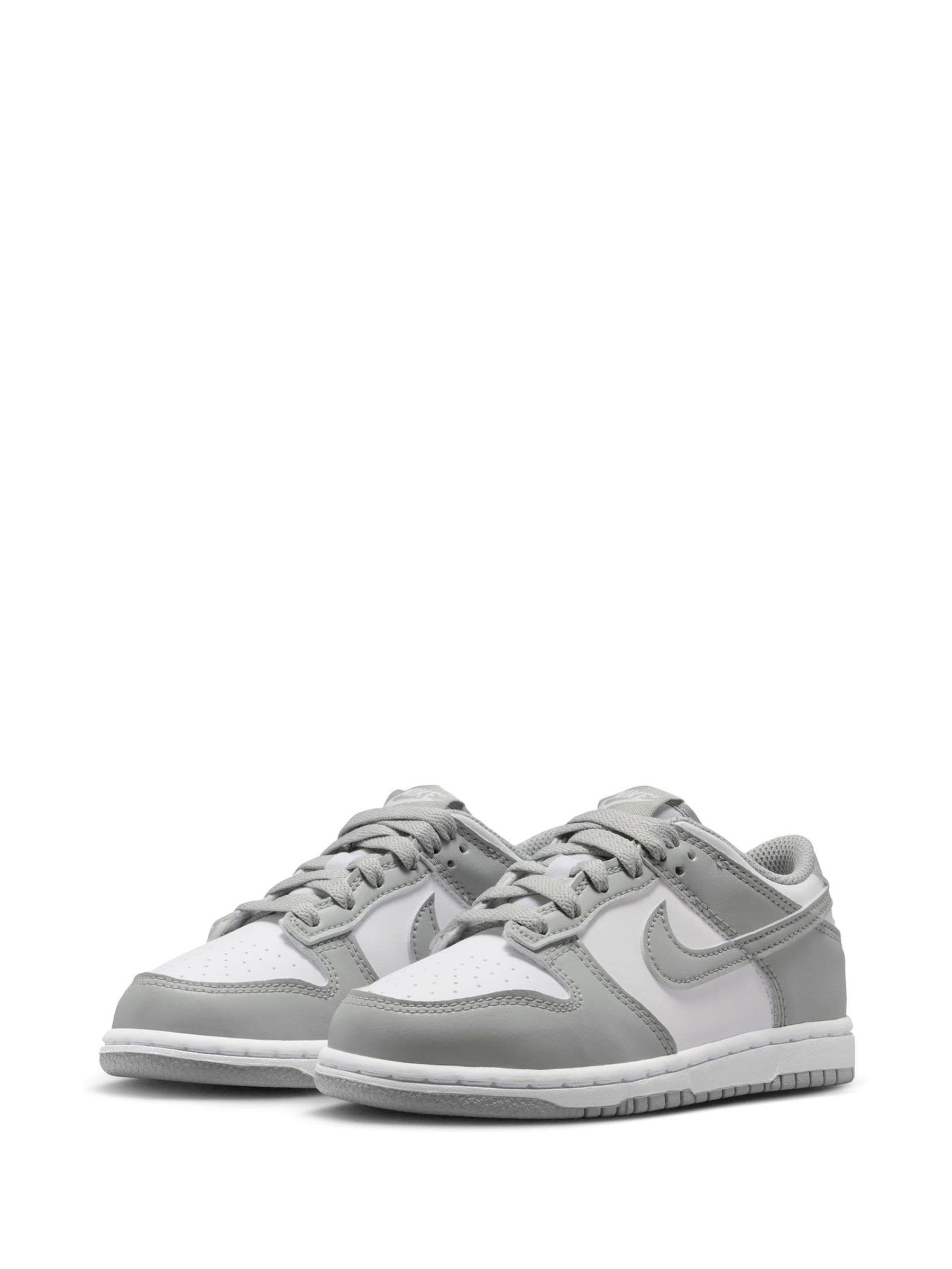 Nike White Grey Junior Dunk Low Trainers image 3