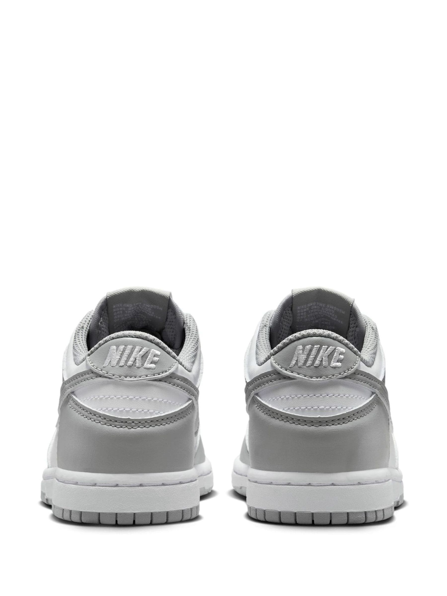 Nike White Grey Junior Dunk Low Trainers image 4
