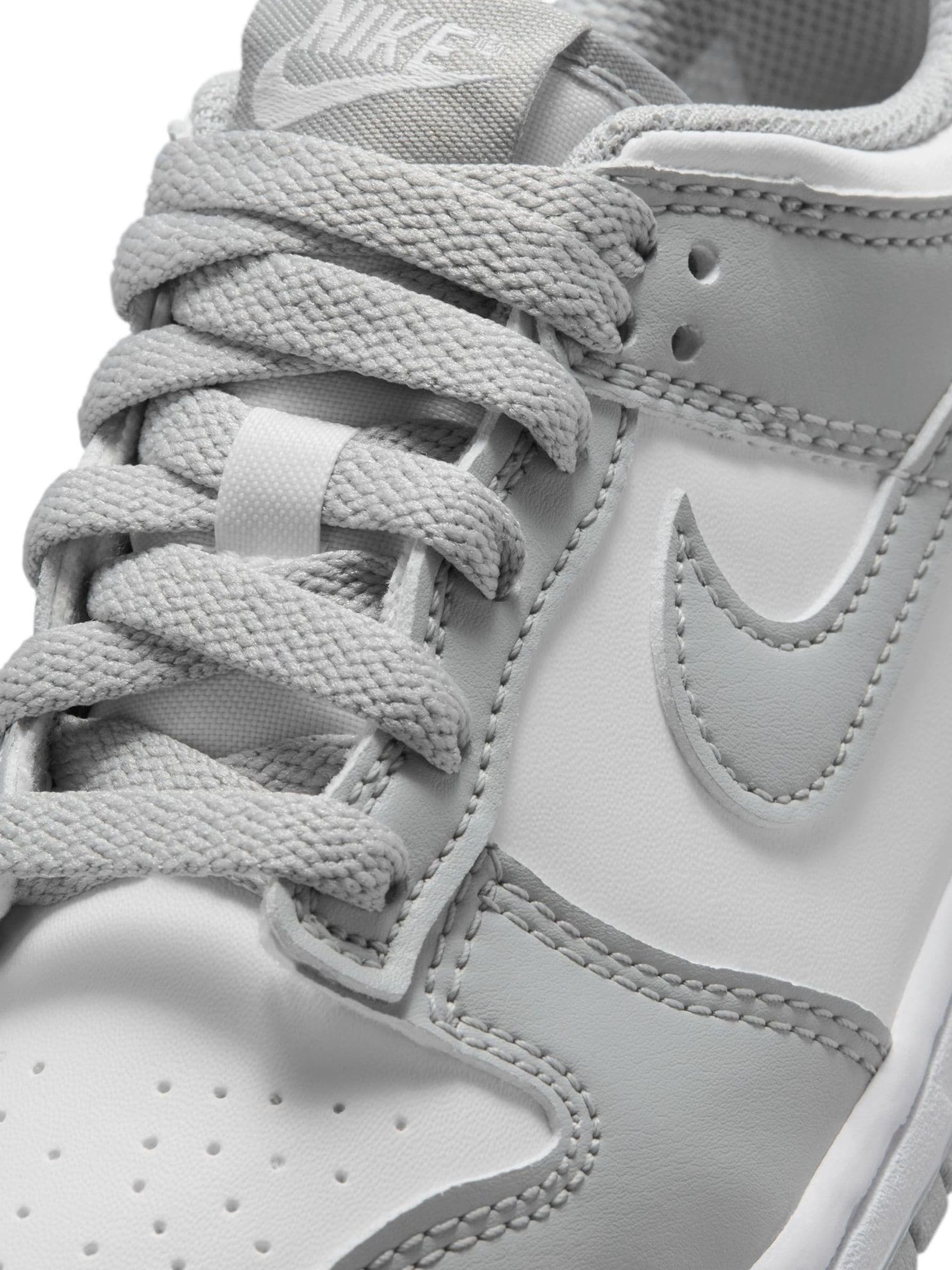 Nike White Grey Junior Dunk Low Trainers image 6