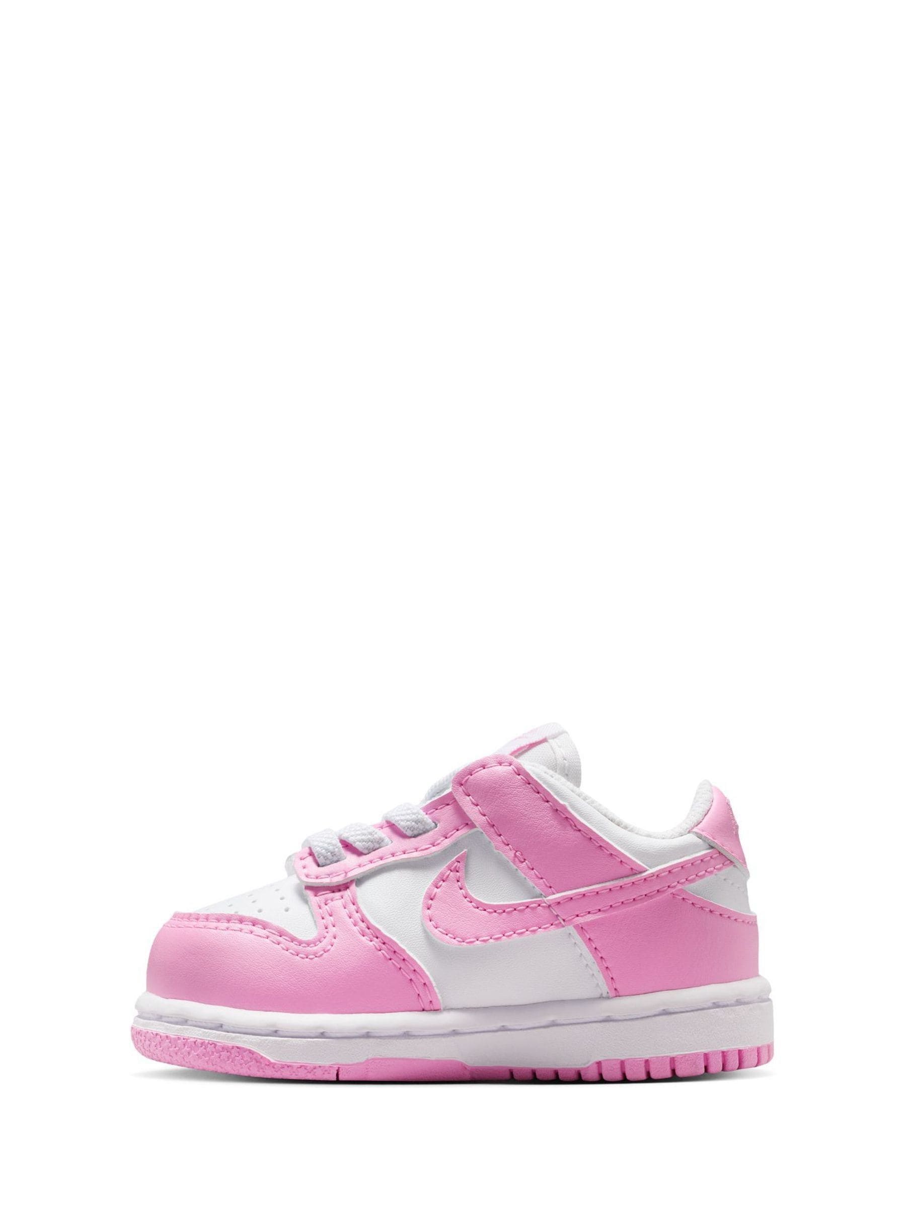Nike White/Pink Infant Dunk Low Trainers image 4