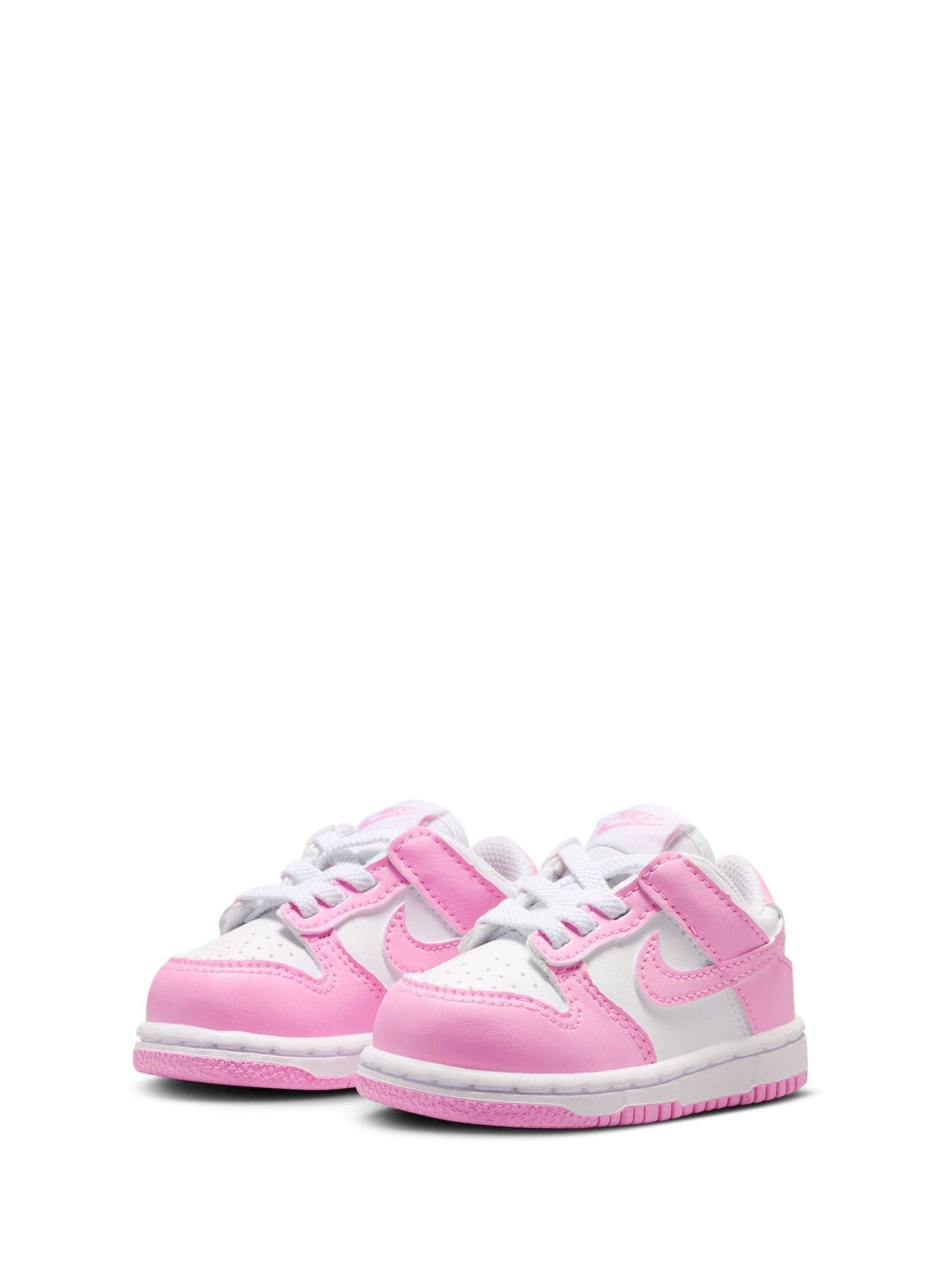 Nike White/Pink Infant Dunk Low Trainers image 5