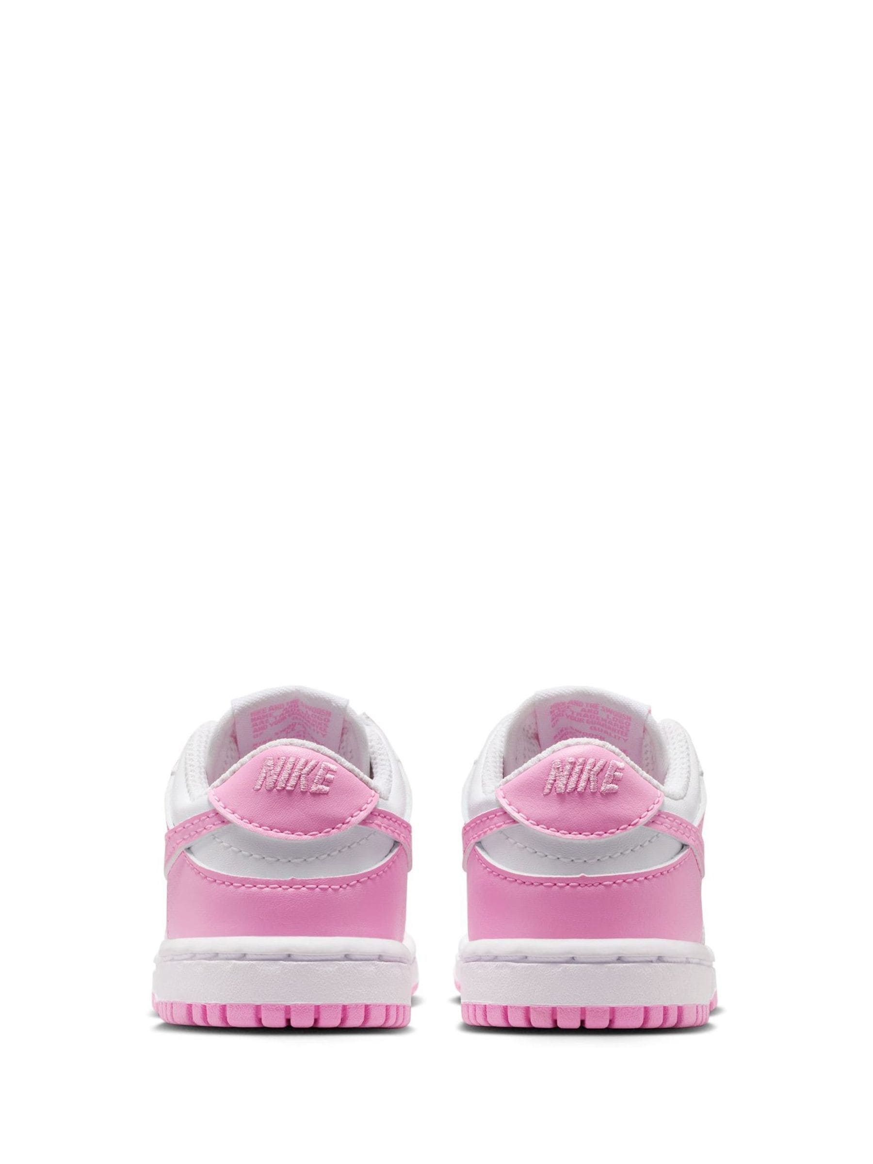 Nike White/Pink Infant Dunk Low Trainers image 7