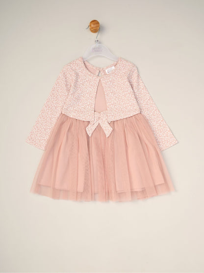 Miss Pink Mock Cardigan Dress For Baby image 1