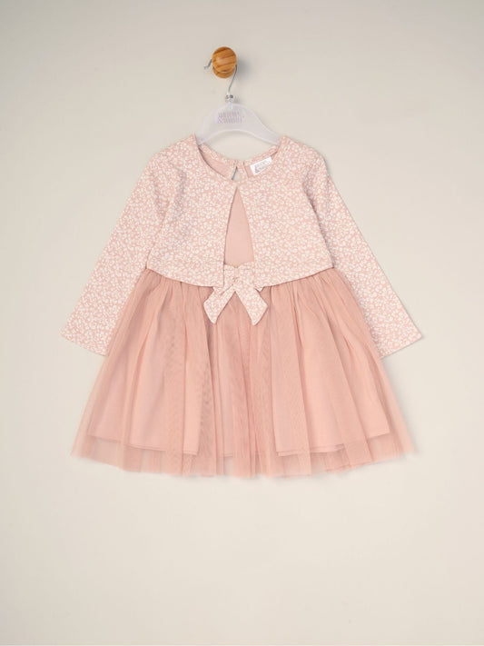 Miss Pink Mock Cardigan Dress For Baby image 1