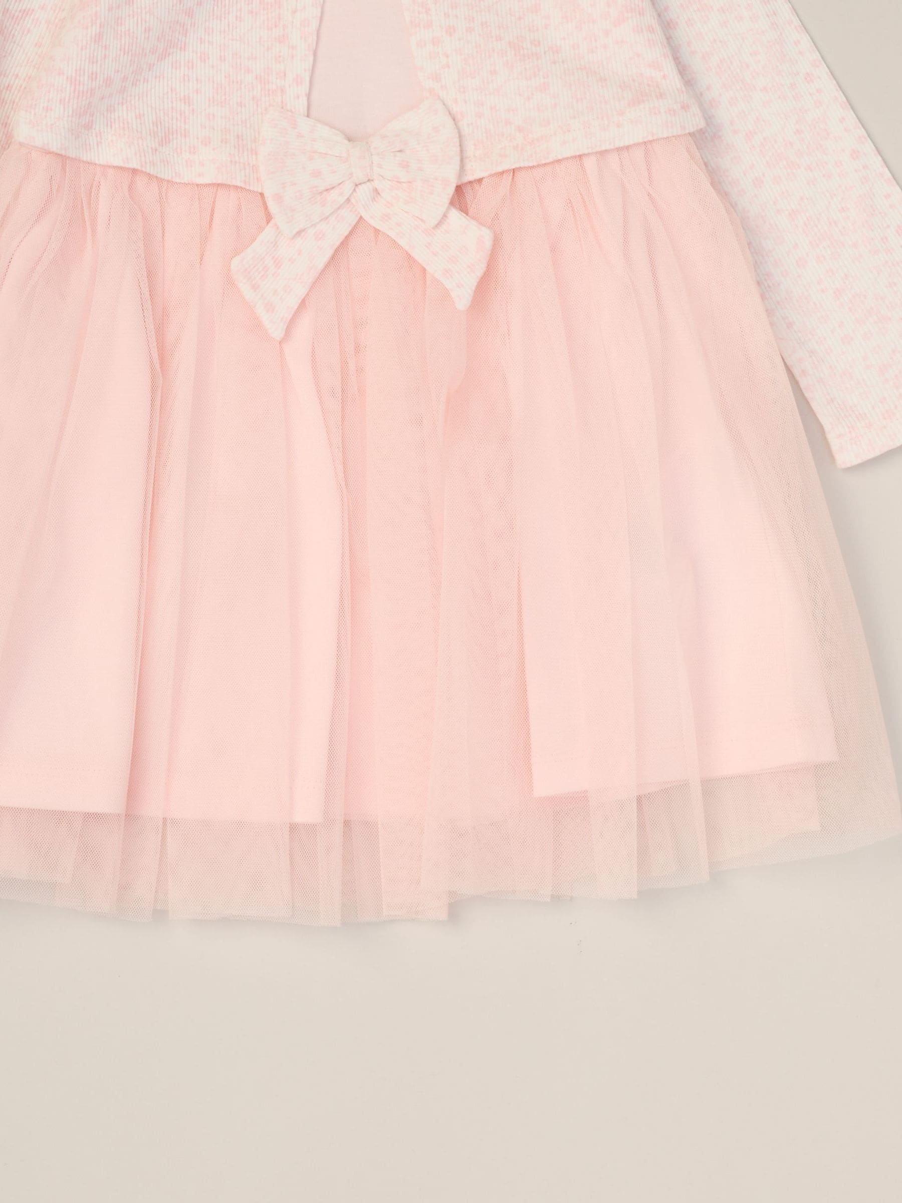 Miss Pink Mock Cardigan Dress For Baby image 2