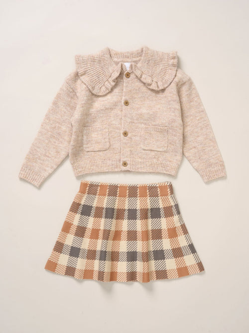 Dsiney Kidz - Miss Brown True Knit Cardigan And Check Skirt Set image 1