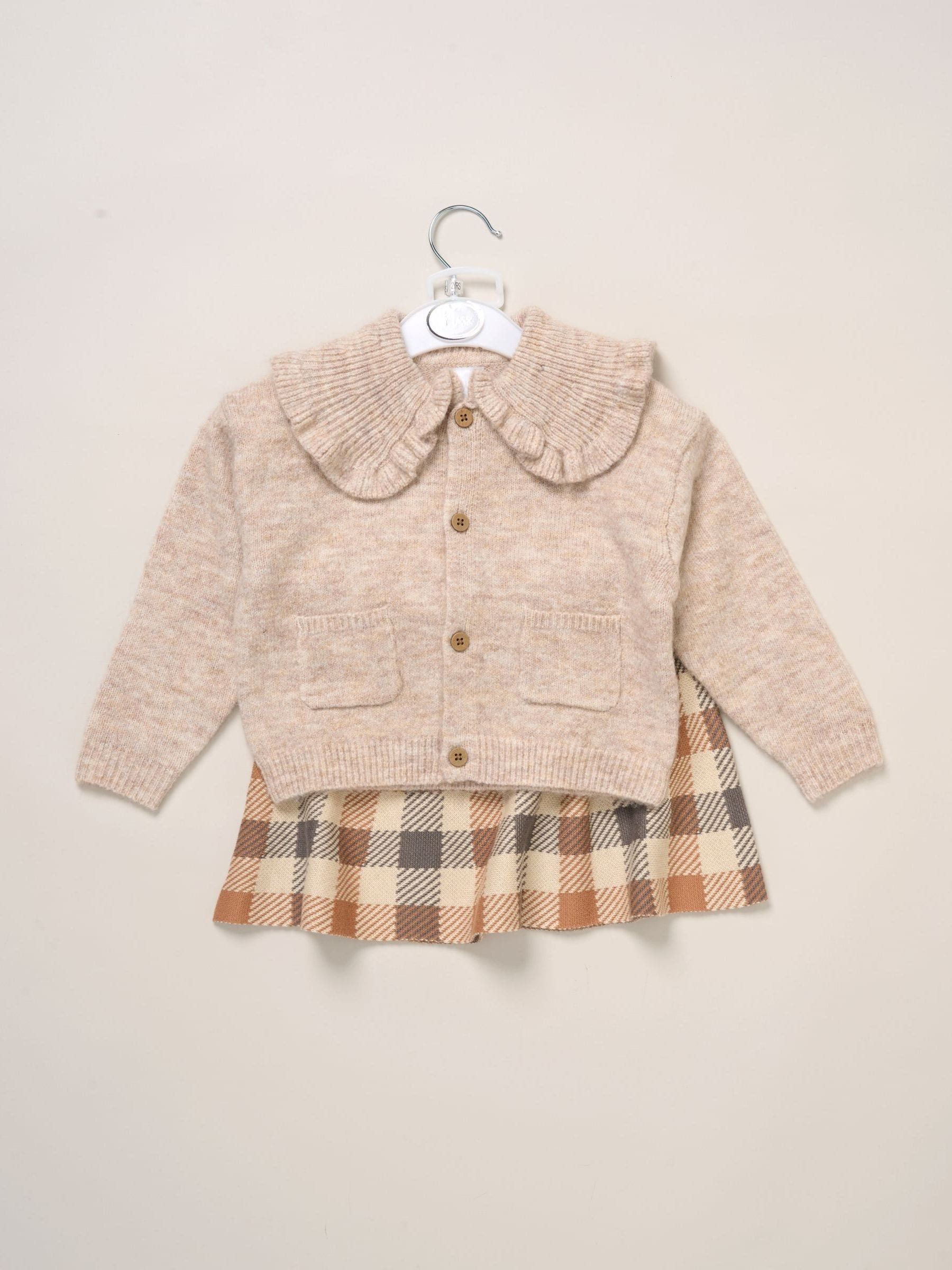 Miss Brown True Knit Cardigan And Check Skirt Set image 2