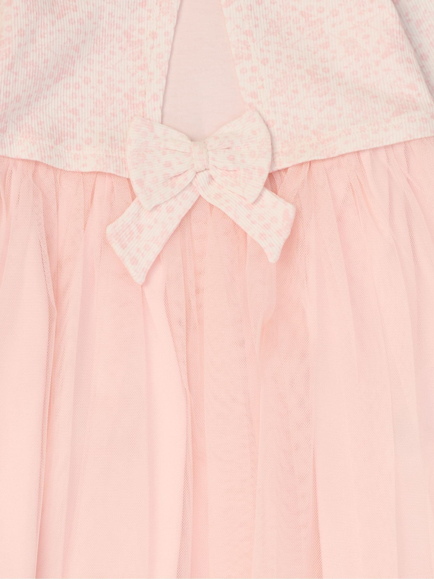 Miss Light Pink Mock Cardigan Dress For Baby image 2