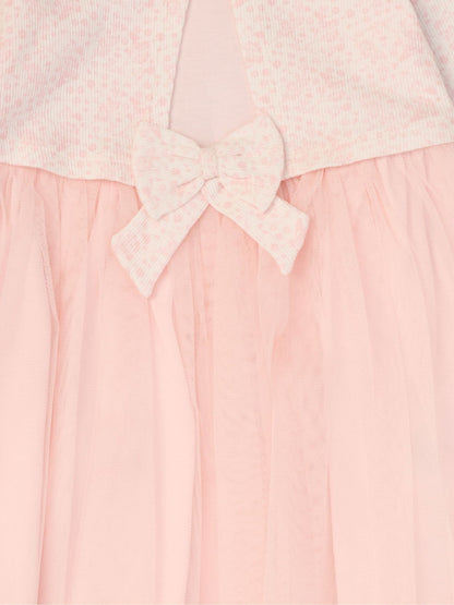 Miss Light Pink Mock Cardigan Dress For Baby image 2