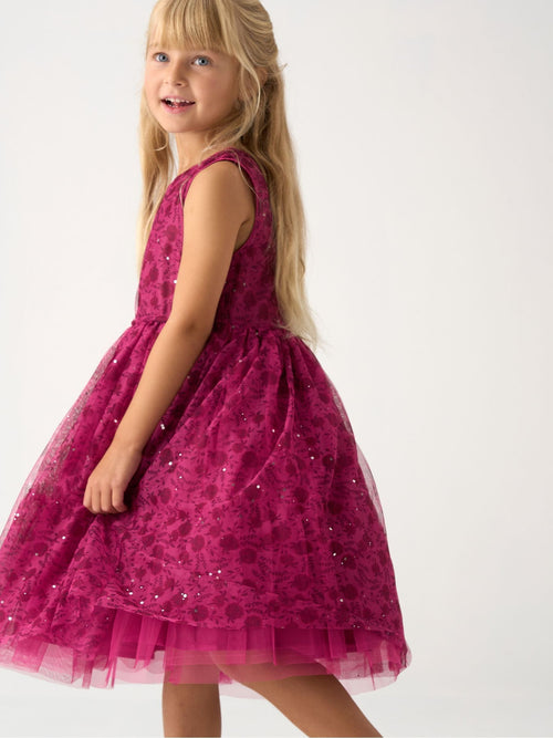 Dsiney Kidz - Miss Purple Jacket With Tulle Appliqué And Printed Tulle Dress Set image 1