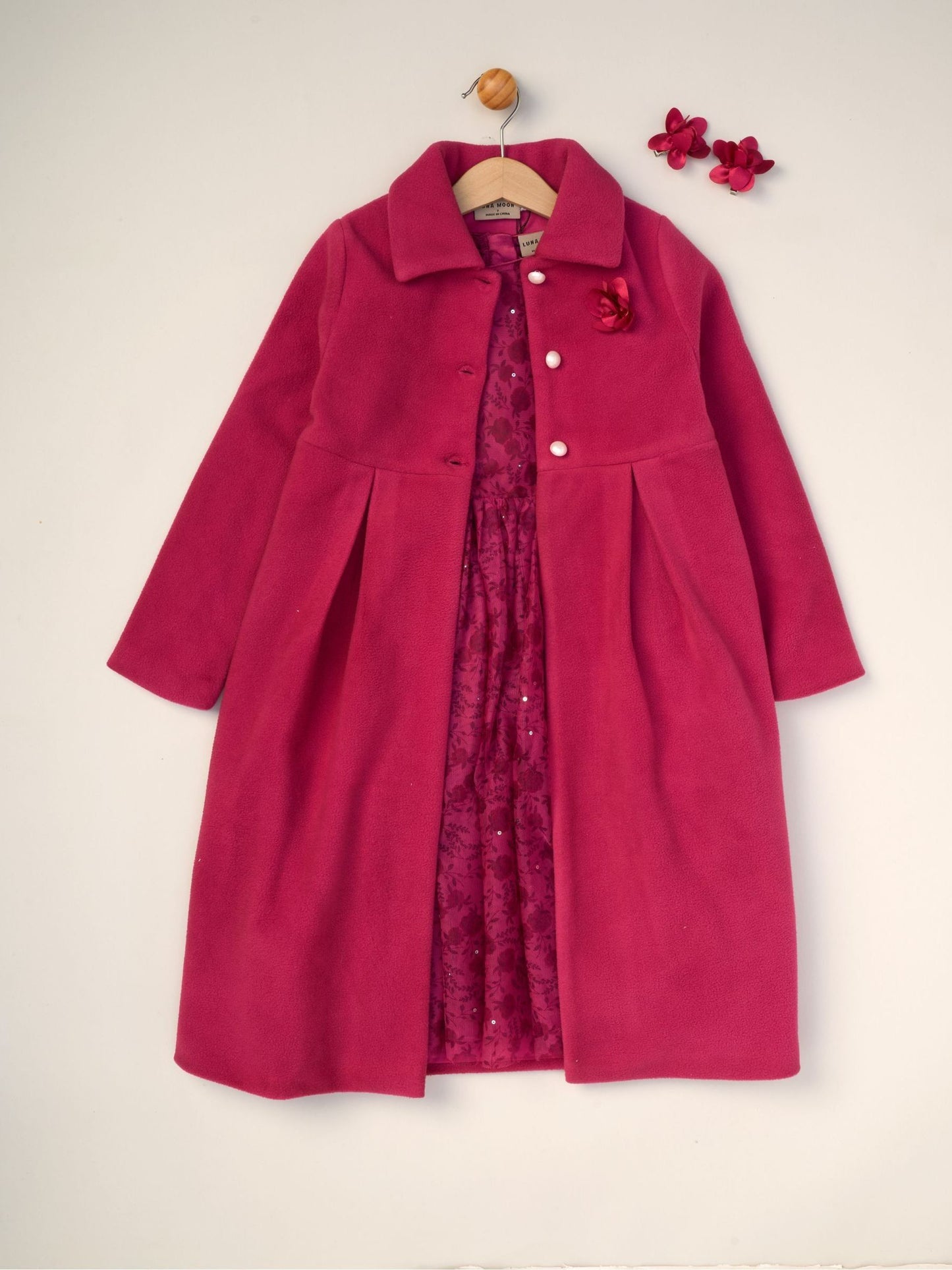 Miss Purple Jacket With Tulle Appliqué And Printed Tulle Dress Set image 3