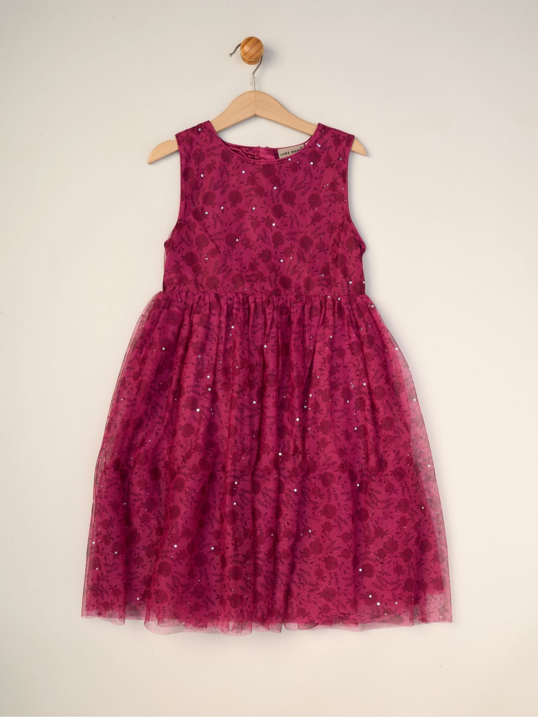 Miss Purple Jacket With Tulle Appliqué And Printed Tulle Dress Set image 4
