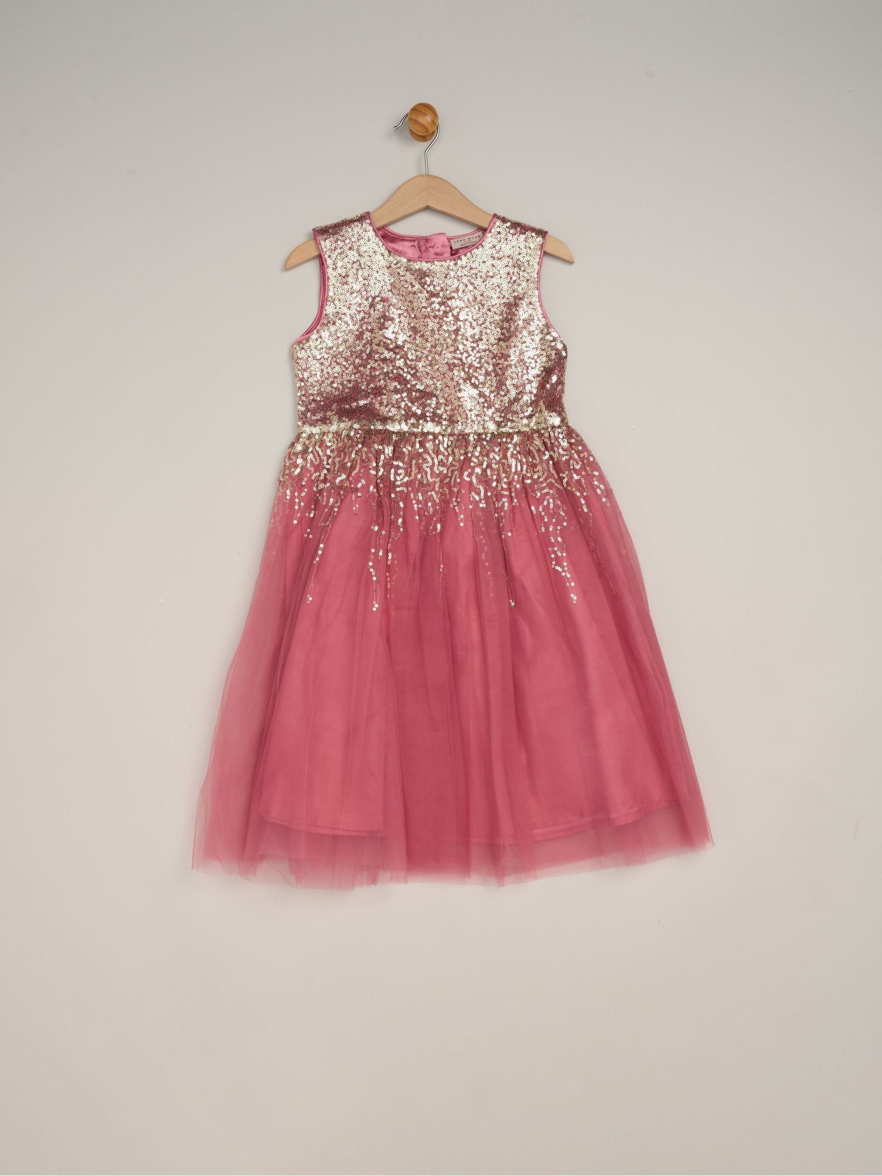 Miss Pink Waterfall Sequin Dress And Faux Fur Bolero Set image 2