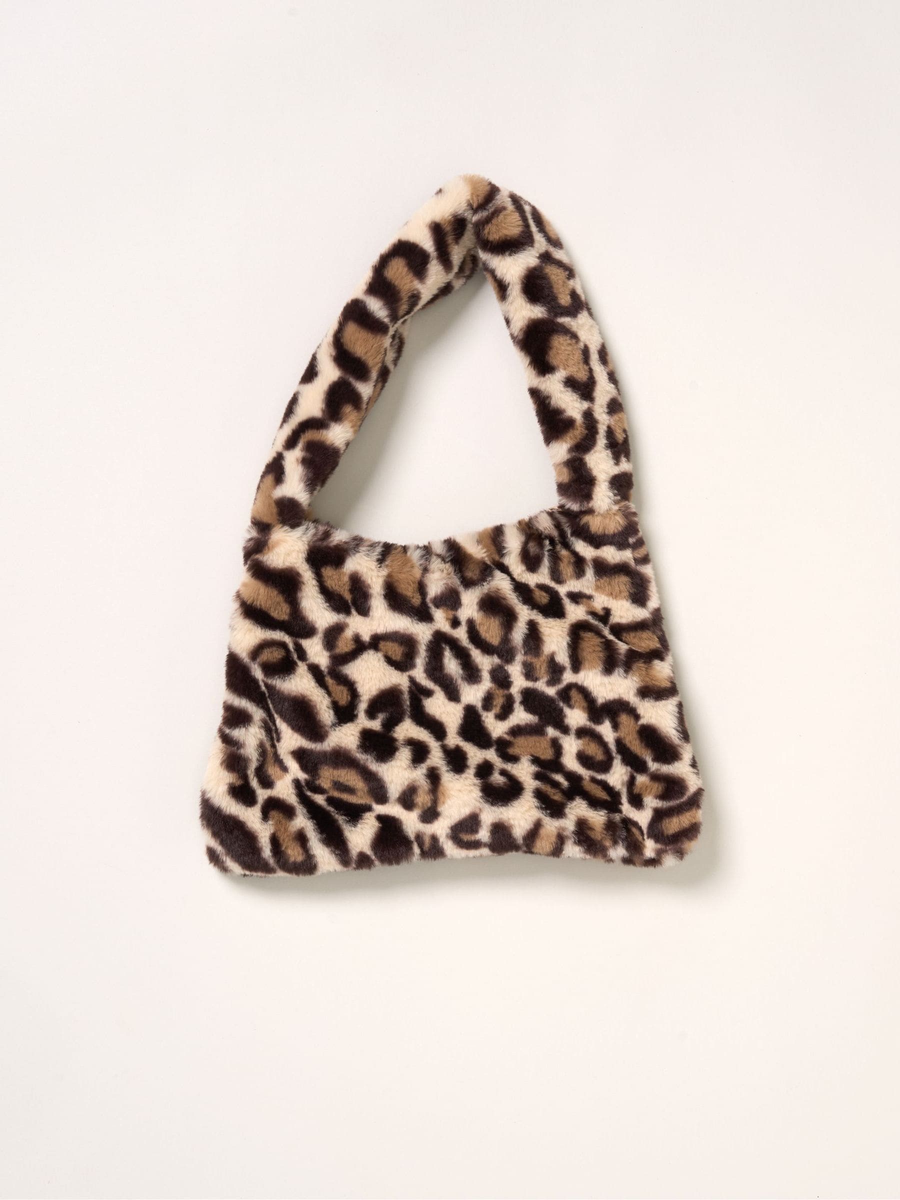 Miss Leopard Print/Brown Faux Fur Gilet Muslin Top And Skirt With Bag Set image 4