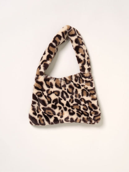 Miss Leopard Print/Brown Faux Fur Gilet Muslin Top And Skirt With Bag Set image 4