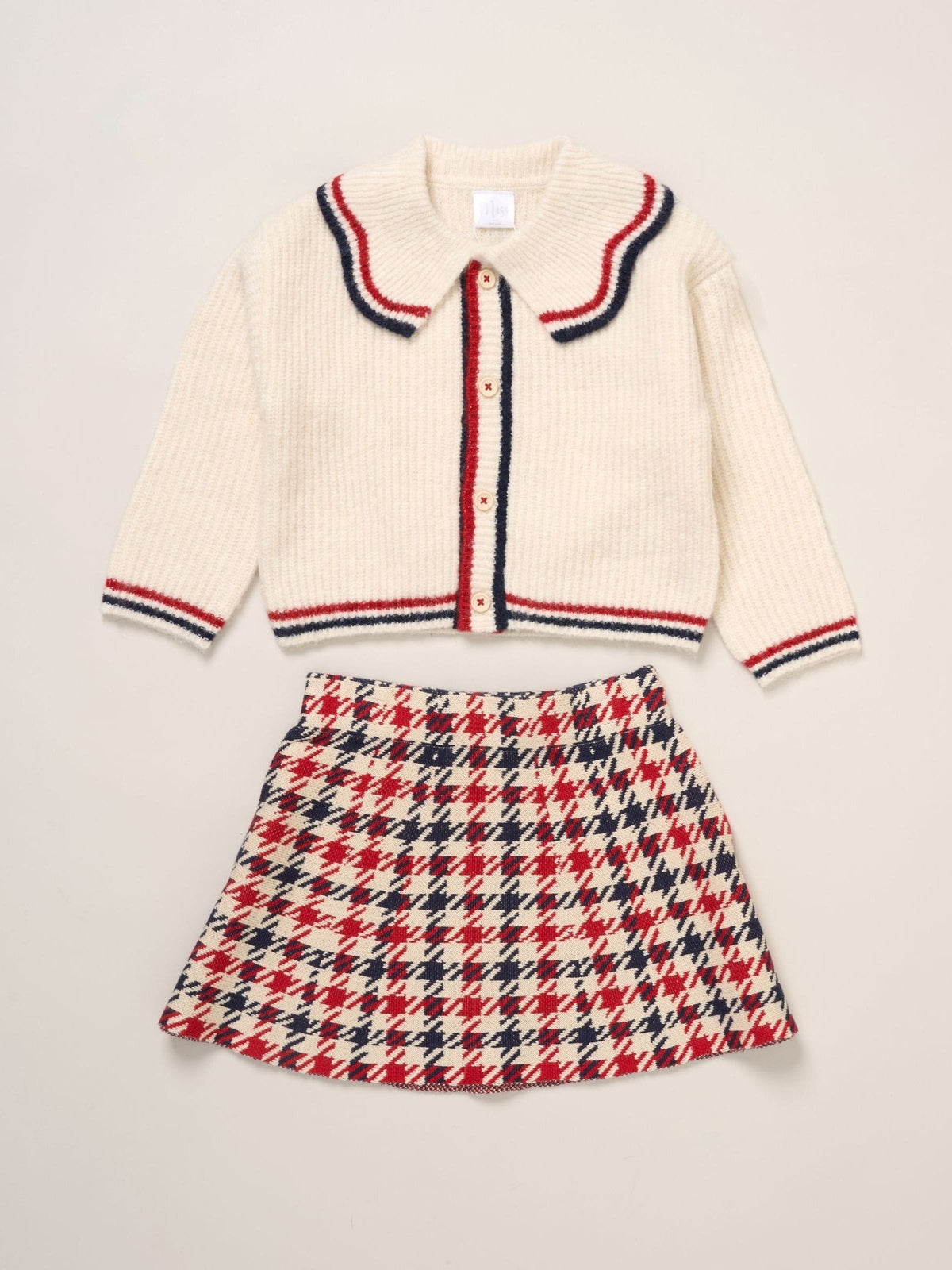 Dsiney Kidz - Miss White True Knit Cardigan With Check Skirt image 1